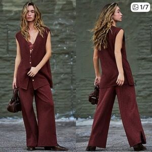 NWT Free People Beach Russet Women's vest and pants Set